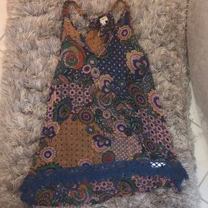 Sheer print sleeveless top